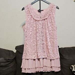 Simply Irresistible Blush Lace Sleeveless Blouse